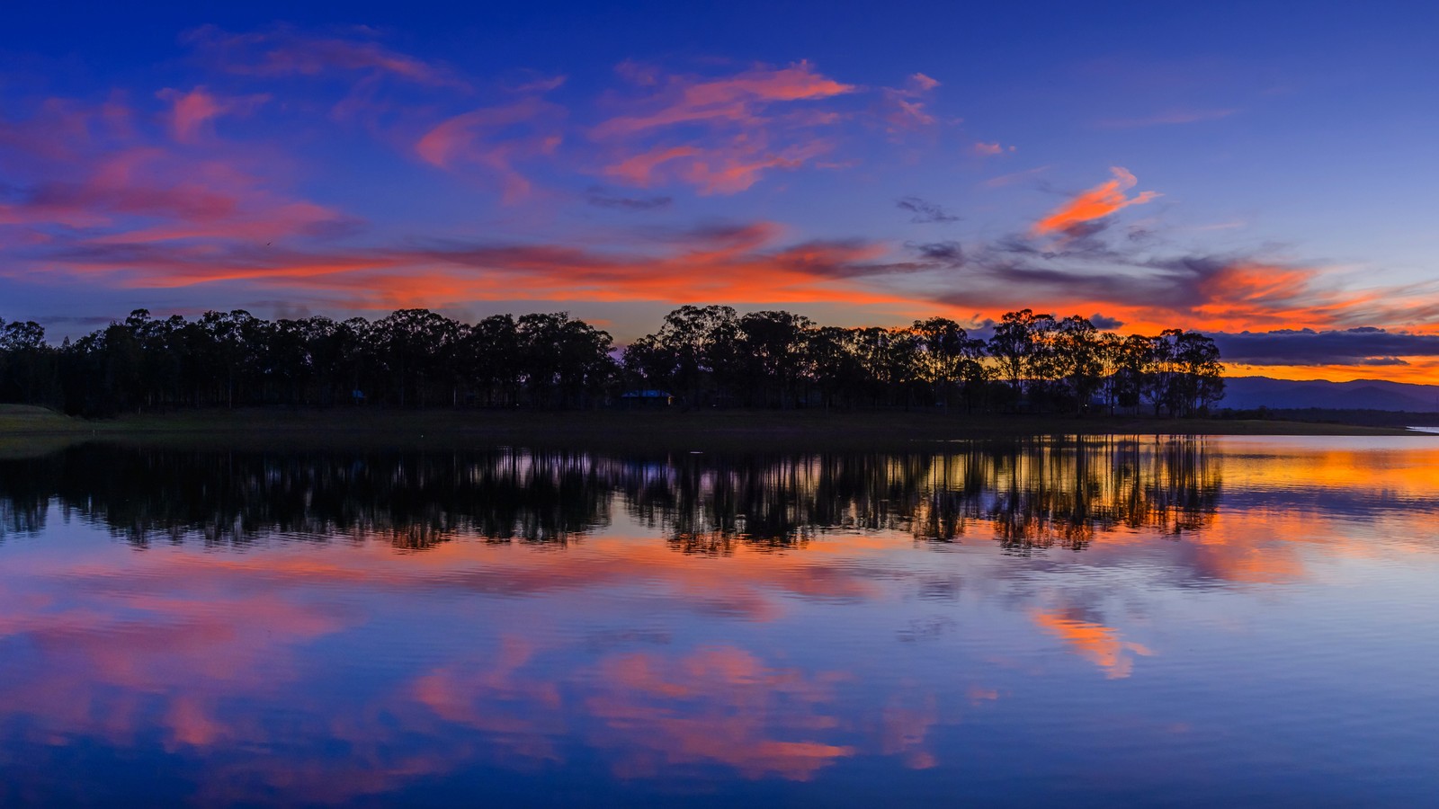 sunset, reflection, nature, water, horizon wallpaper