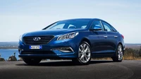 Sleek Blue Hyundai Sedan: A Perfect Family Mid-Size Car