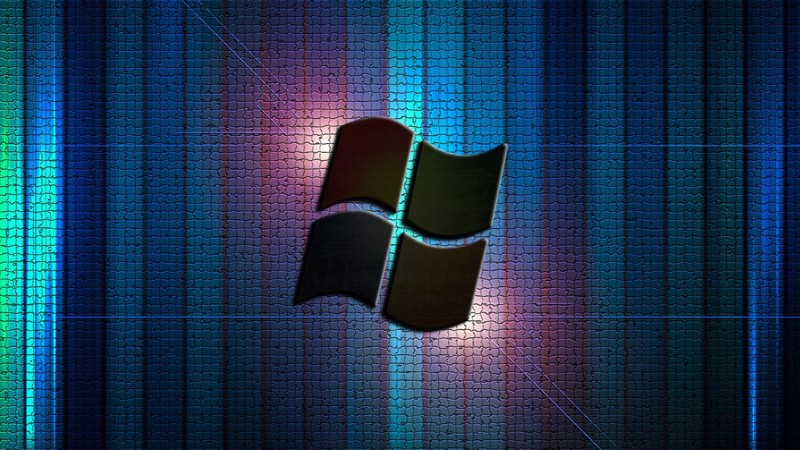 Экран компьютера с синим и зеленым фоном и логотипом windows (windows 10, microsoft windows, windows 7, графика, освещение)