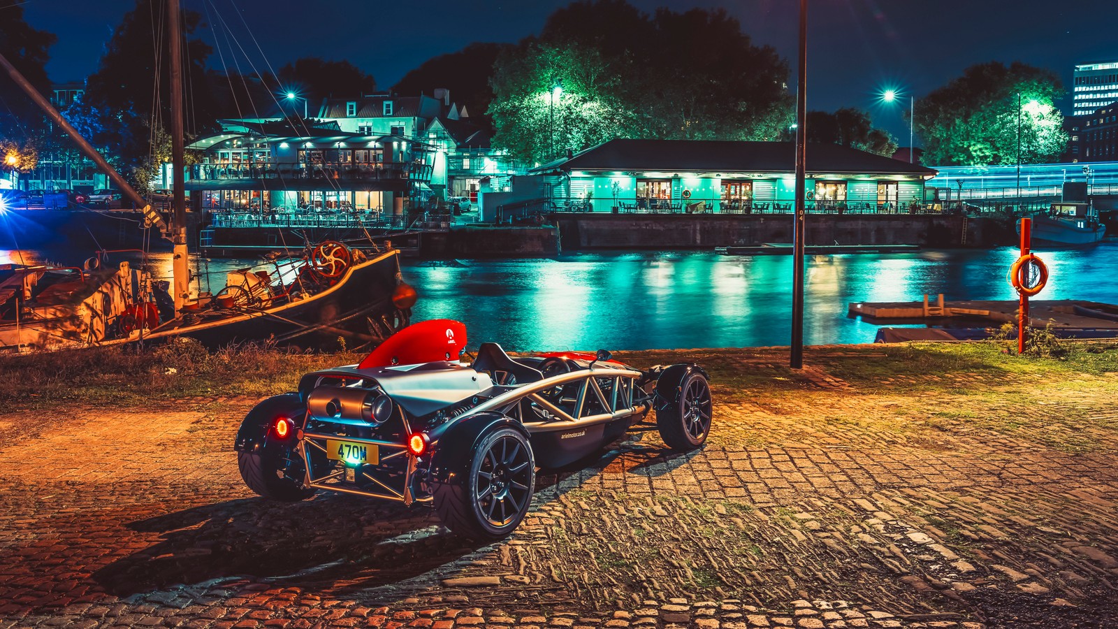 car, sports car, race car, vintage car, night wallpaper