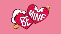 Be Mine: Playful Valentine's Day Hearts on a Pink Background