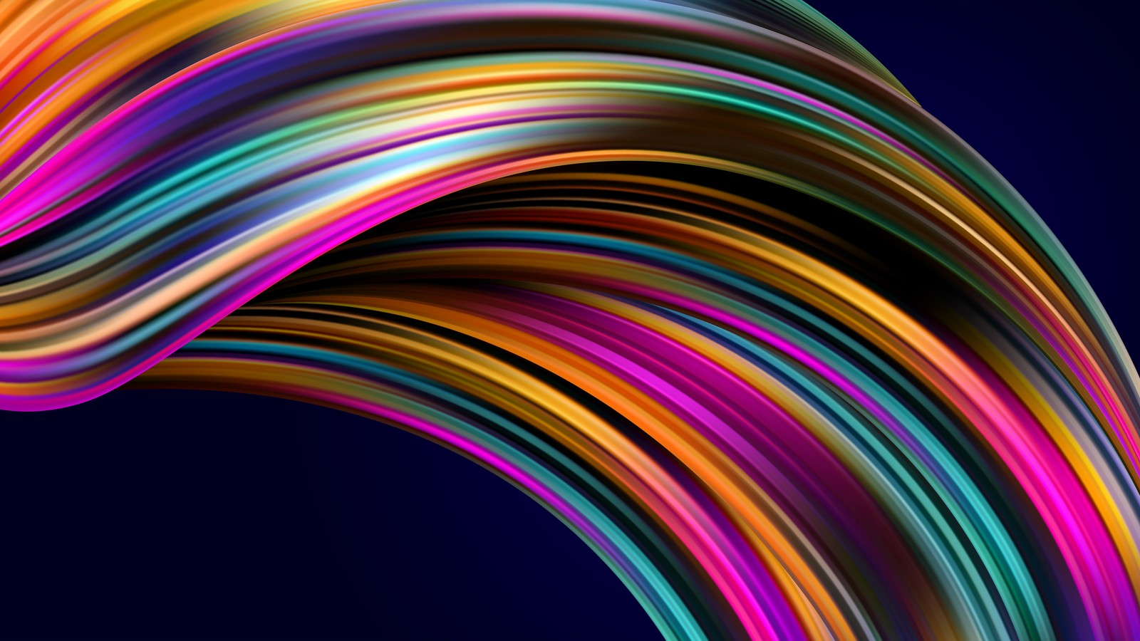 A colorful abstract background with a curved wave of colored lines (asus zenbook pro duo, spectrum, waves, colorful, stock)