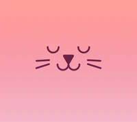 Illustration minimaliste d'un chat sur un fond rose doux