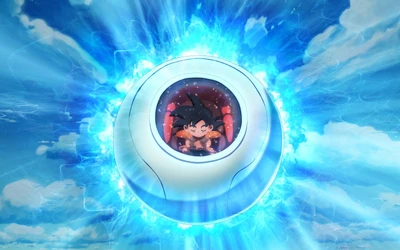 Goku dans une capsule haute énergie de Dragon Ball Super