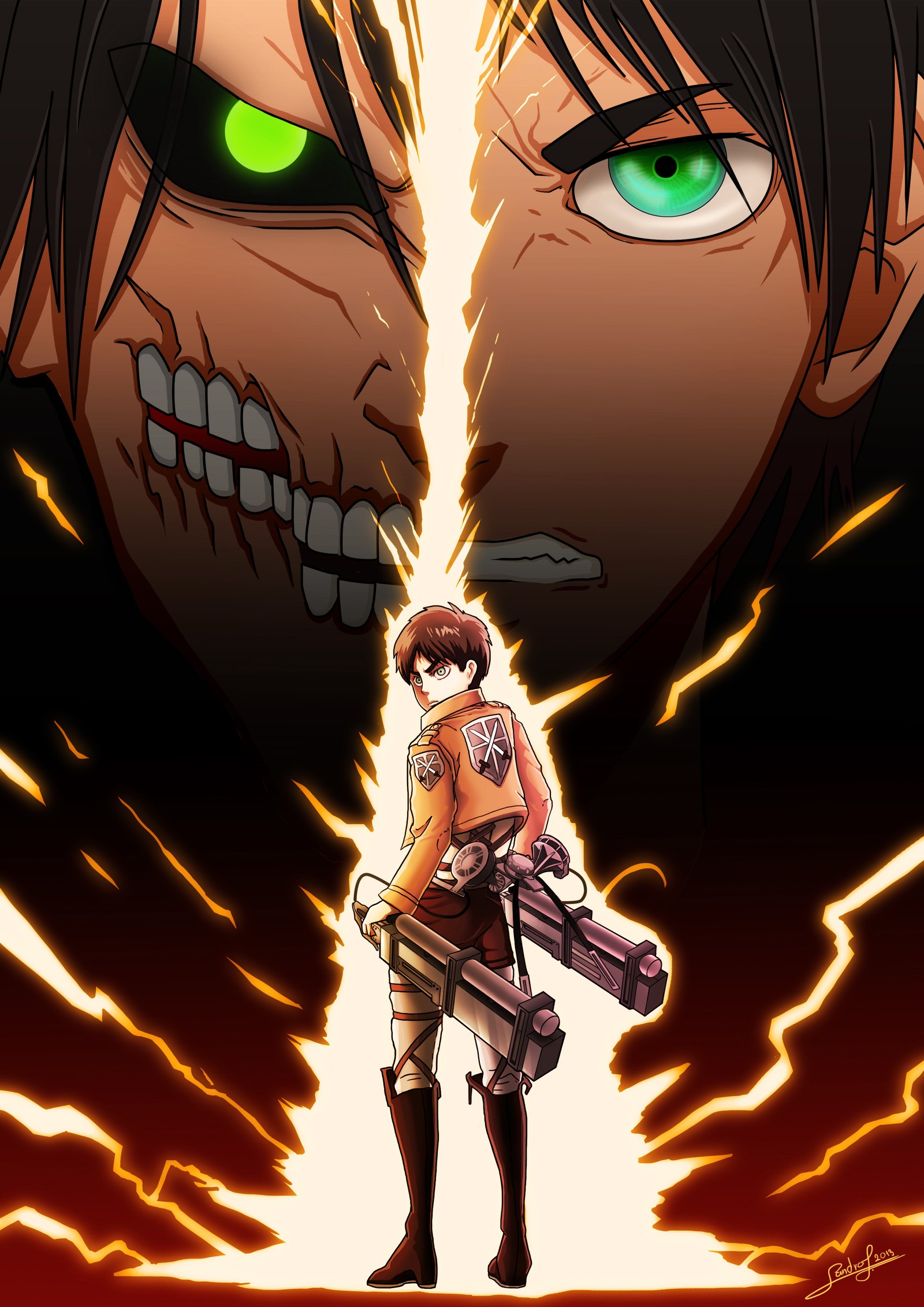 Скачать обои аниме, anime, aot, атака титанов, attack on titan