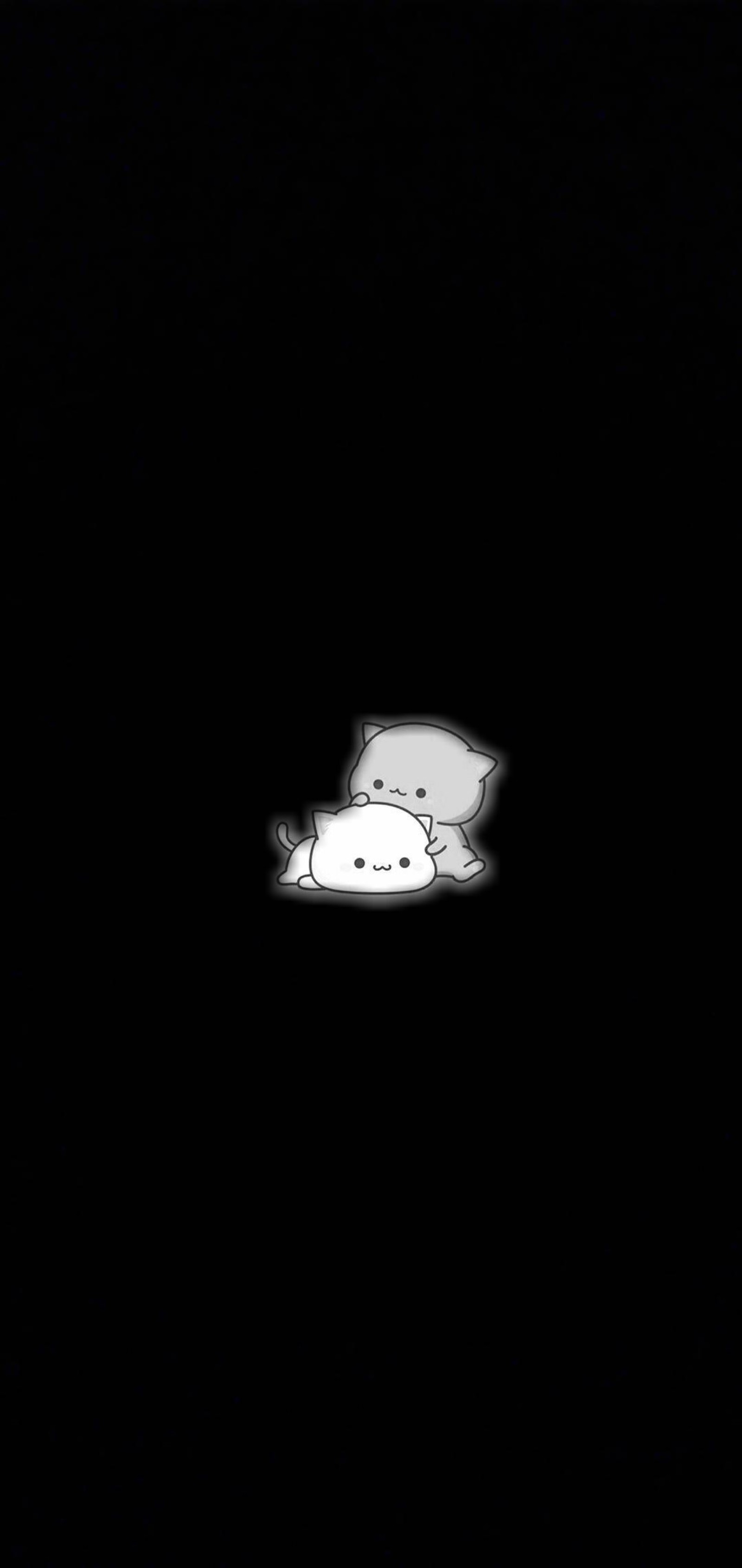 There is a cat that is laying on a pillow in the dark (amoled, battery, battery save, black amoled, black pure)