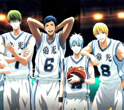 Équipe dynamique de joueurs de basket-ball d'élite de Kuroko no Basket