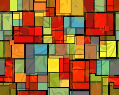 Vibrant Mosaic of Colorful Cubes and Abstract Patterns