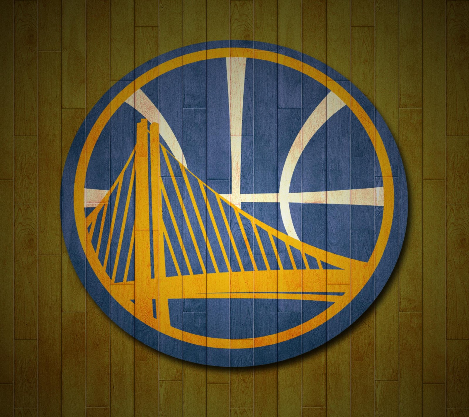 Un gros plan du logo des golden state warriors sur un mur en bois (asd, sdf)