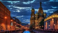 Evening Reflections of the Church of the Savior on Blood by the Waterway