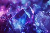 purple aesthetic, crystals, abstract background, 5k, sparkling wallpaper