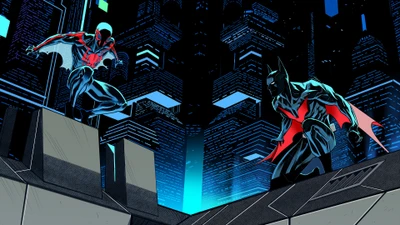 spider man 2099, batman del futuro, batman beyond, marvel comics, dc comics