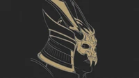 Minimalistisches Porträt von Shao Kahn aus Mortal Kombat 11