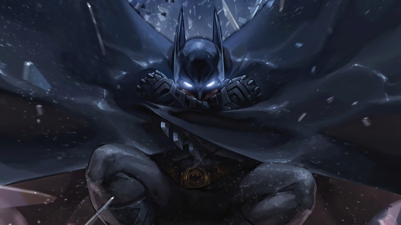 Бэтмен сидит на стуле с мечом в руке (batman, dc comics, комиксы)