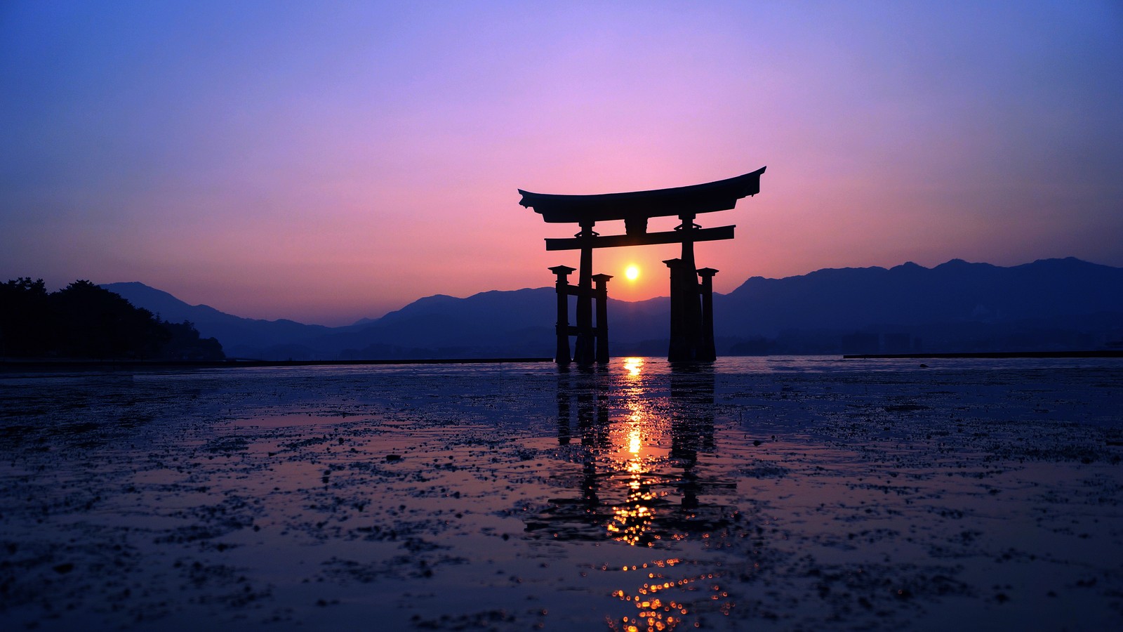 Um close de uma pessoa em pé na água perto de um portão (santuário de itsukushima, torii, monte fuji, água, ecorregião)