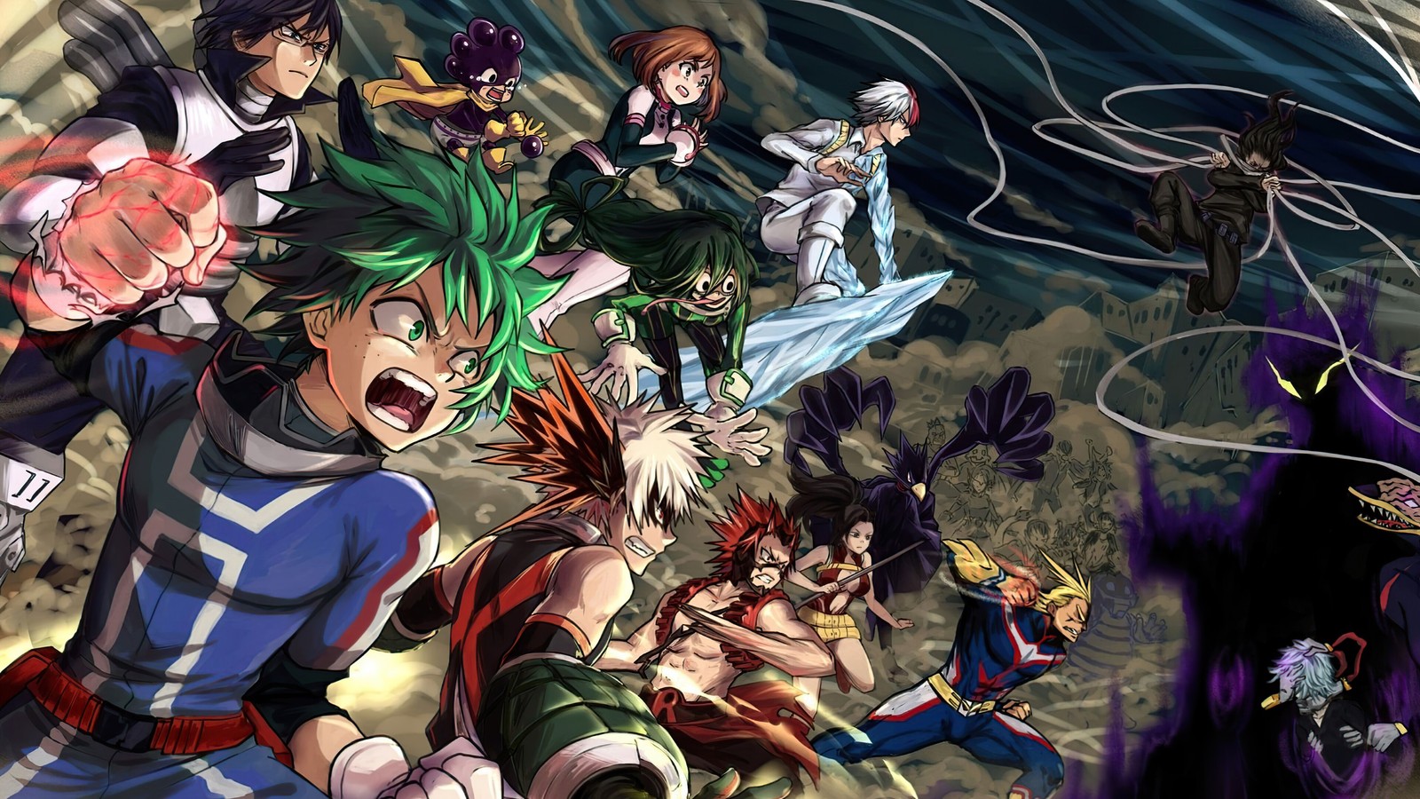 Téléchargez le fond d'écran my hero academia, boku no hero academia, anime, personnages, izuku midoriya