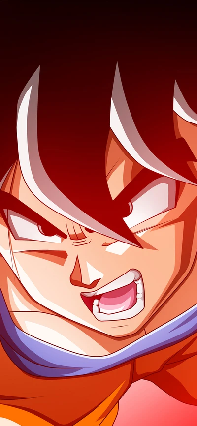 anime, goku, cheek, lip, smile