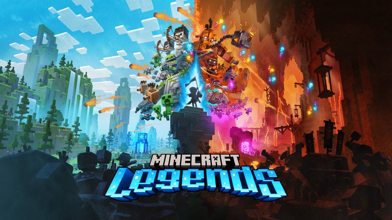 Скачать обои minecraft legends, игры 2023, компьютерные игры, nintendo switch, playstation 4