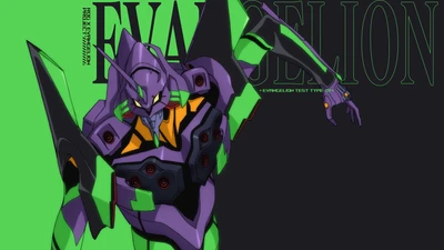 Evangelion Unité 01 en Action Dynamique - Fond d'Écran Anime 4K