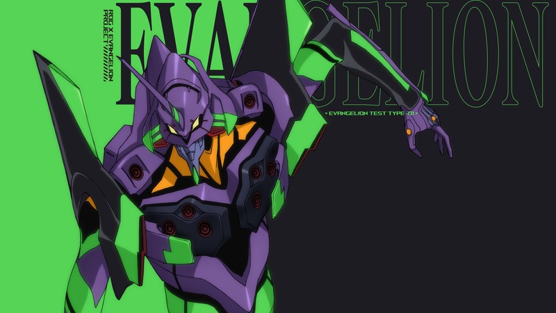 Близкий план карикатуры робота с мечом (евангелион юнит 01, evangelion unit 01, асус рог, asus rog, неон генезис евангелион)