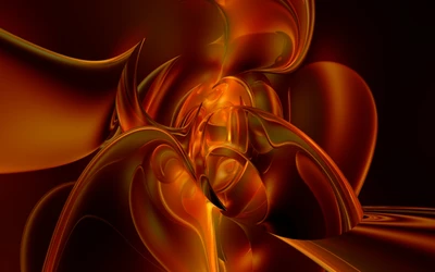 Flammes fractales orange vibrantes dans l'art abstrait