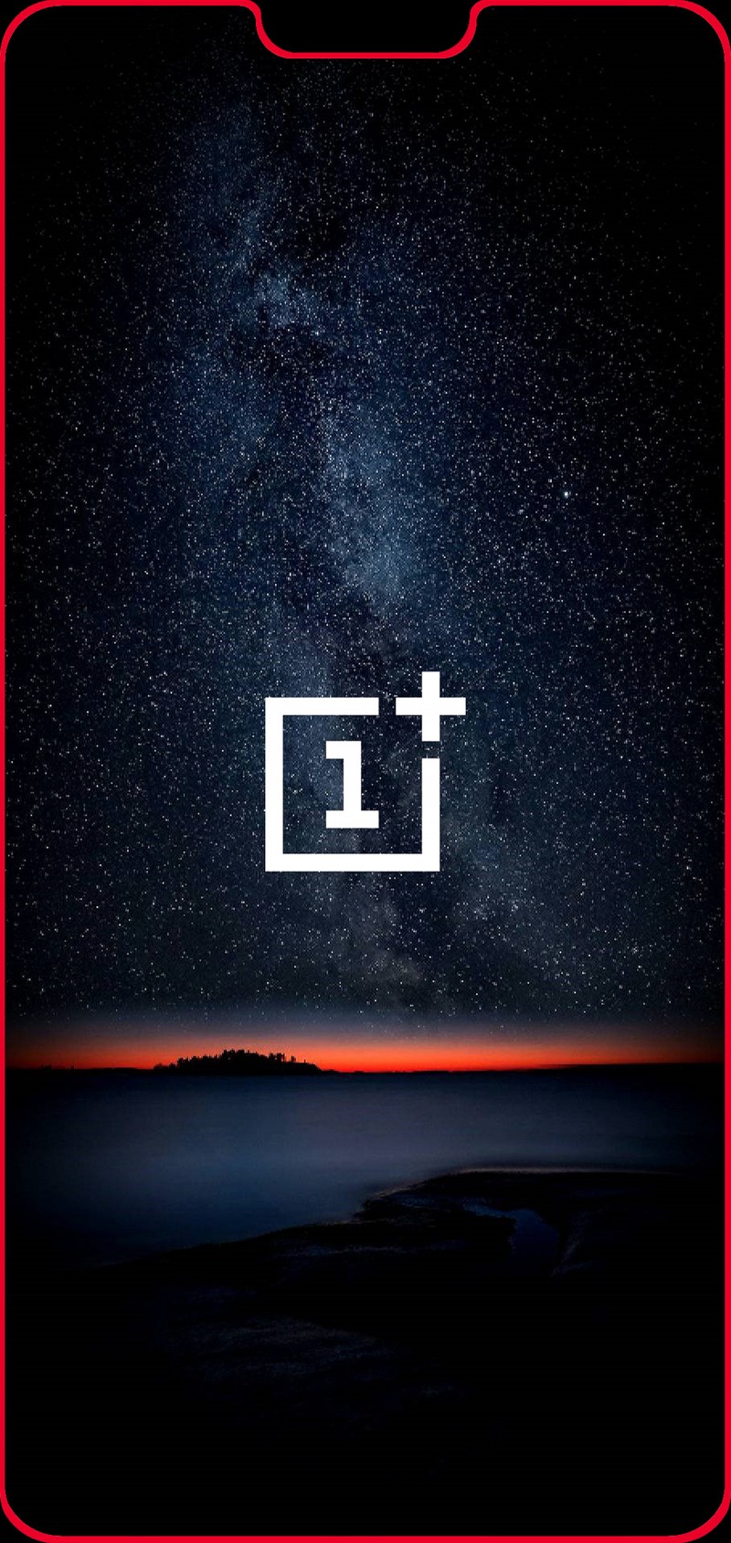 Красная рамка с пиксельным логотипом на ней (oneplus, линия oneplus, онплюс 6, oneplus 6, oneplus 6 line)