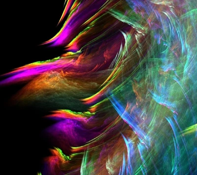 3d, abstract, color, line, smoke