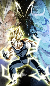 Super Saiyan 2 Vegeta cargando energía