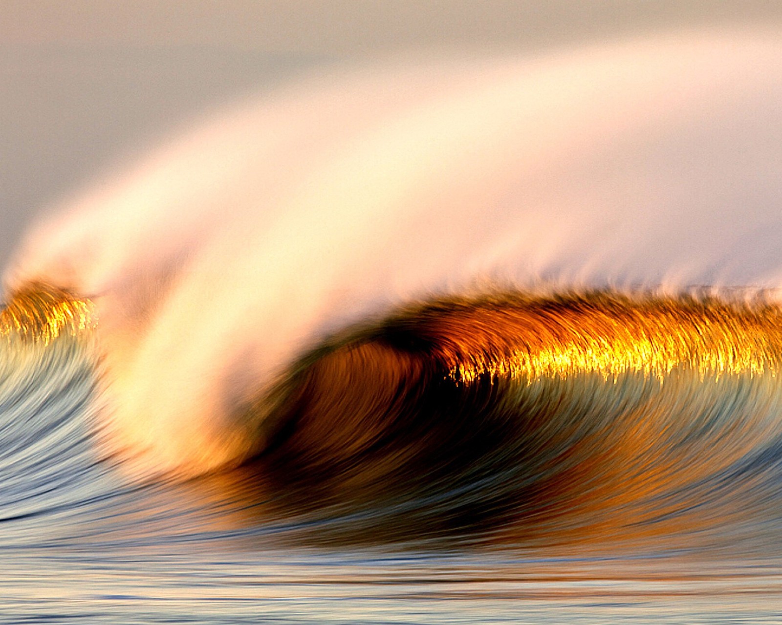 Los surfistas están montando una ola en el océano al atardecer (océano, mar, amanecer)