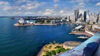 sydney opera house, sydney harbour bridge, opera house, city, sea