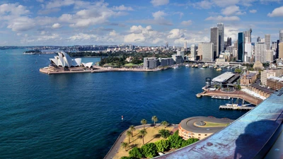 сиднейский оперный театр, sydney opera house, мост сиднейского залива, опера, город