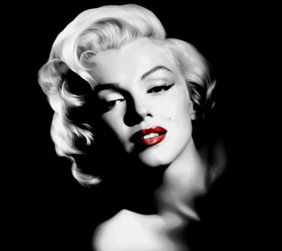 Elegancia monocromática: Los icónicos labios rojos de Marilyn Monroe