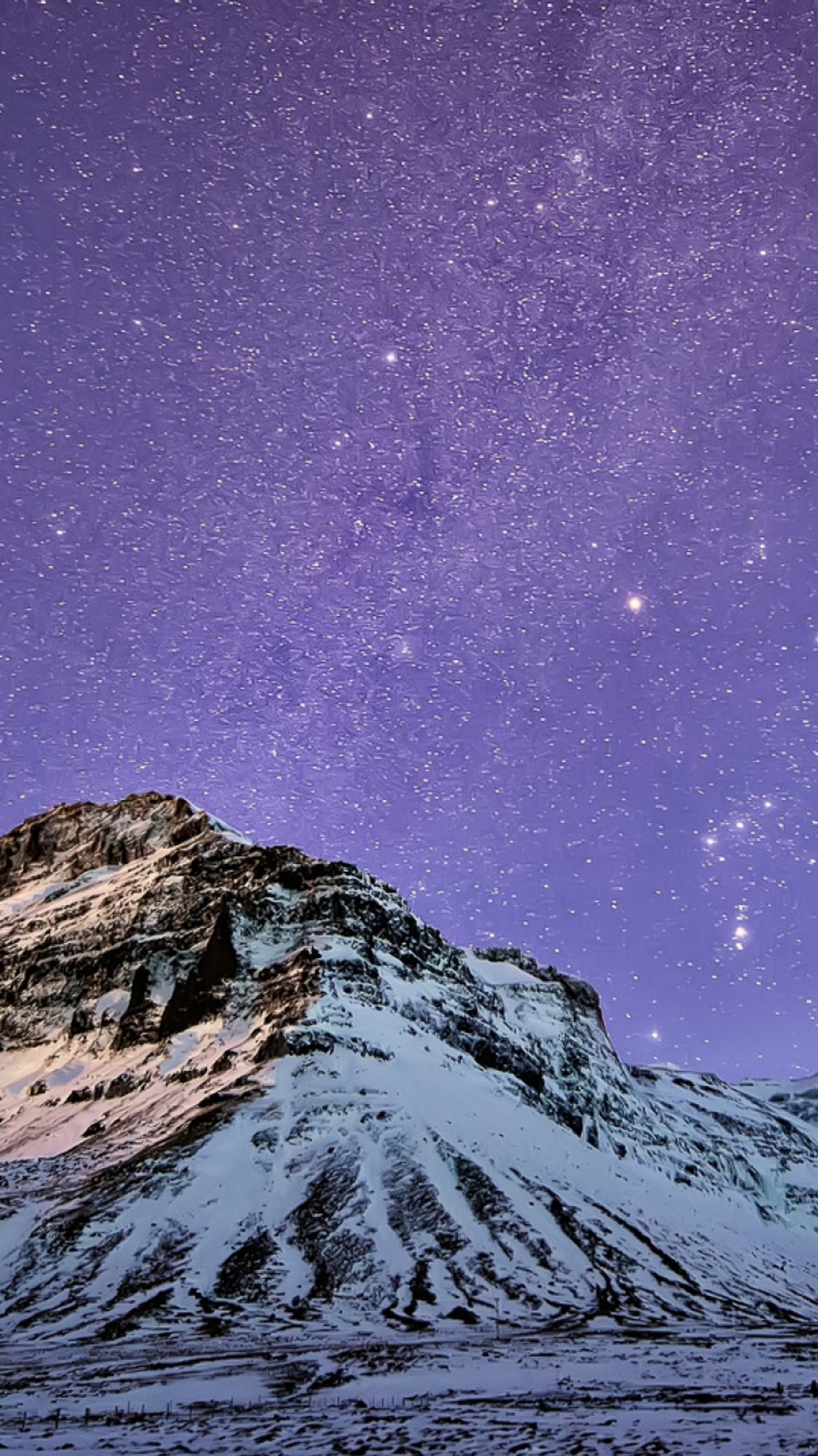 galaxy, nature, purple, sky, snow Download Wallpaper