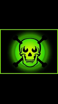 green, skull wallpaper