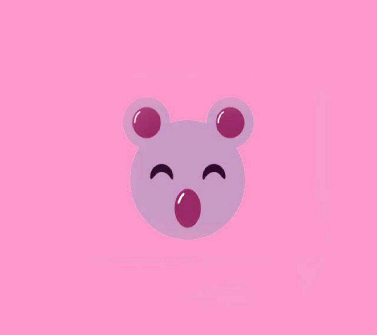 Un primer plano de un fondo rosa con un oso de dibujos animados (oso, rostro, rosa)