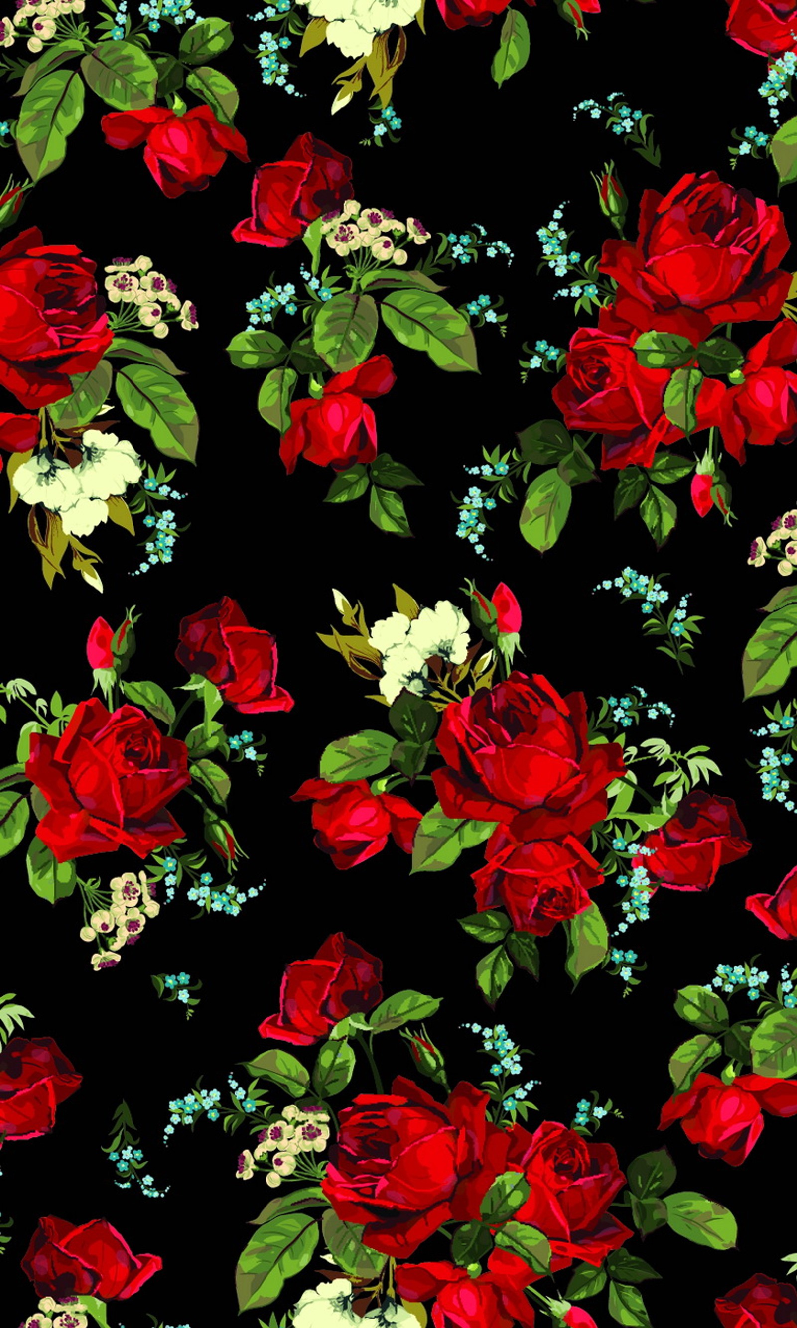 Un primer plano de un ramo de rosas rojas sobre un fondo negro (abstracto, arte, flores, patternmdesign, rosa)