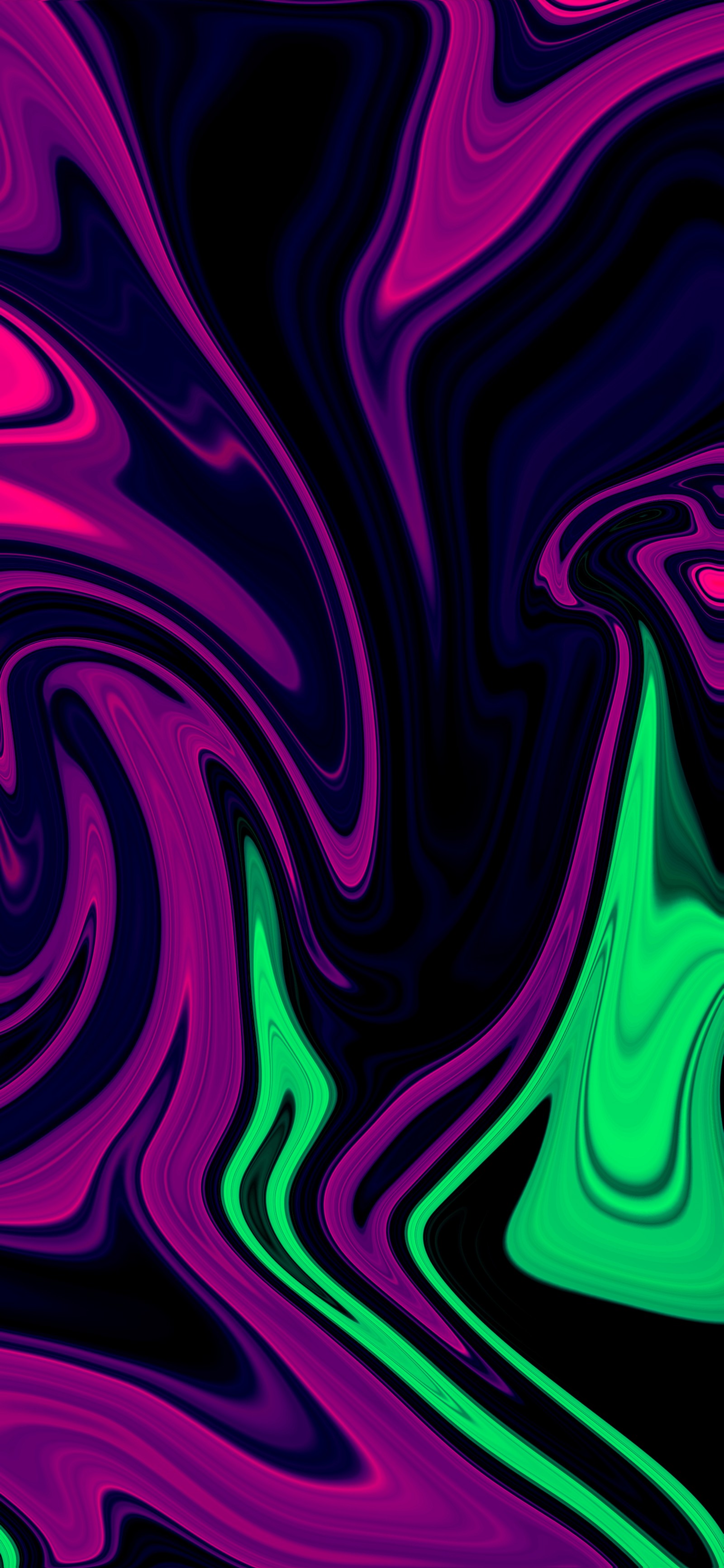 A close up of a colorful abstract painting with a black background (pattern, design, art, colorfulness, purple)