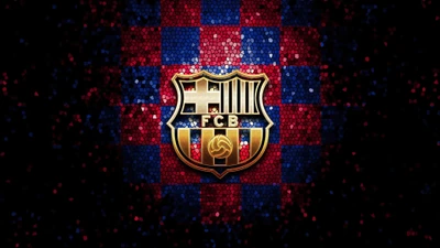 fcb, mosaïque, logo, esthétique sombre, fc barcelona