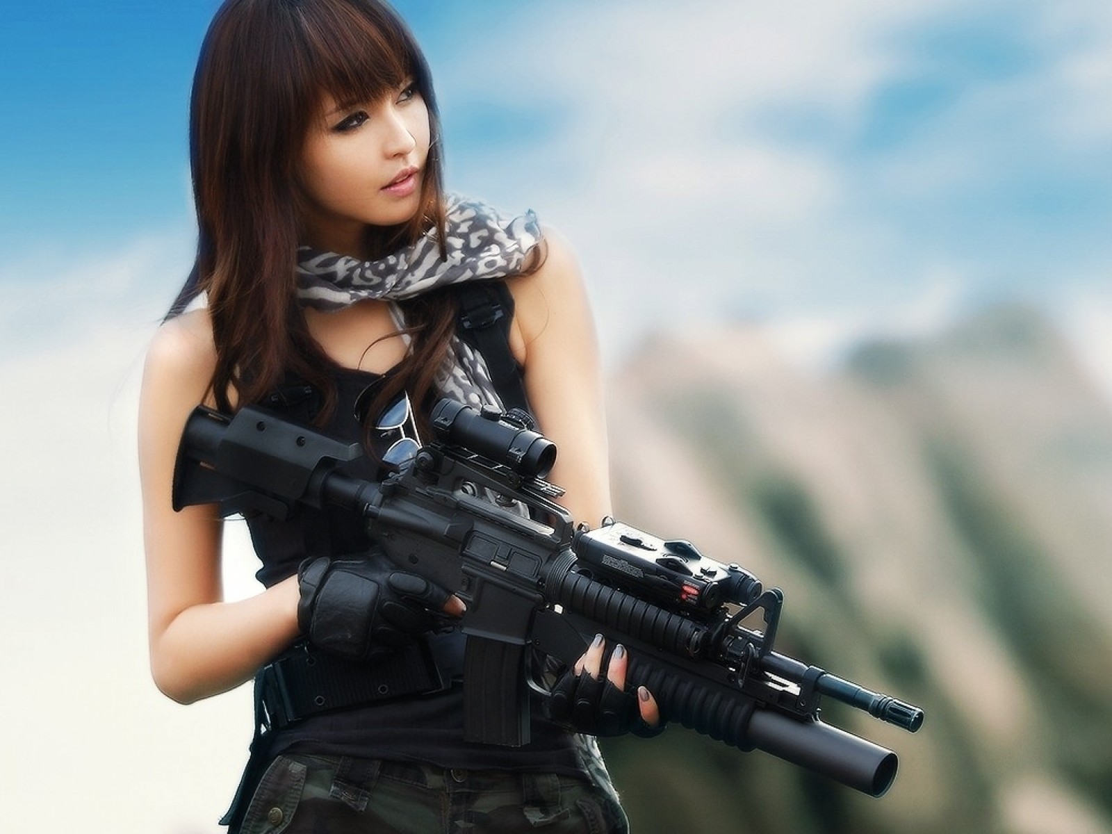 gun, girls with guns, airsoft gun, soldier, airsoft wallpaper