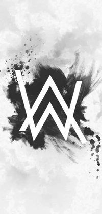 Alan Walker-Logo mit künstlerischem Hintergrund