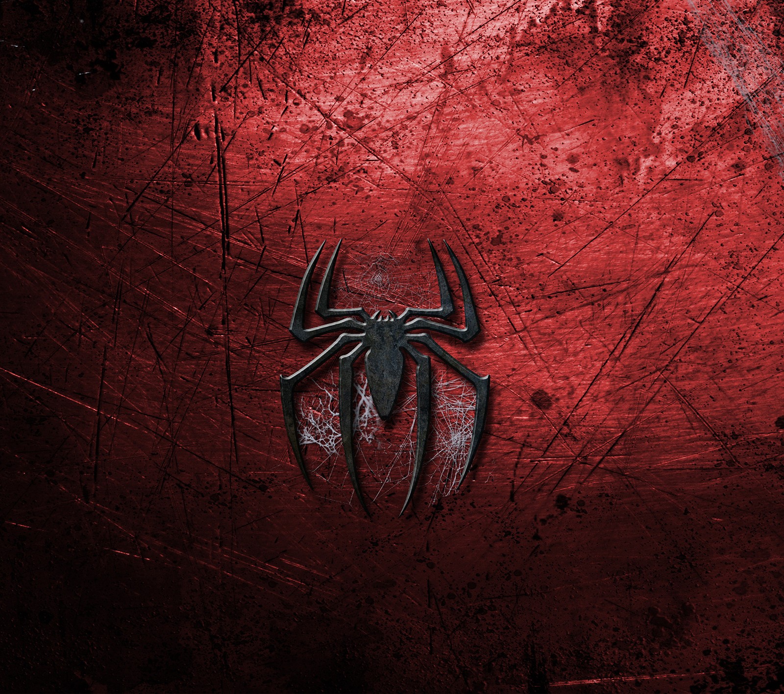 Un logo de spider-man sur un fond rouge (logo, spiderman)