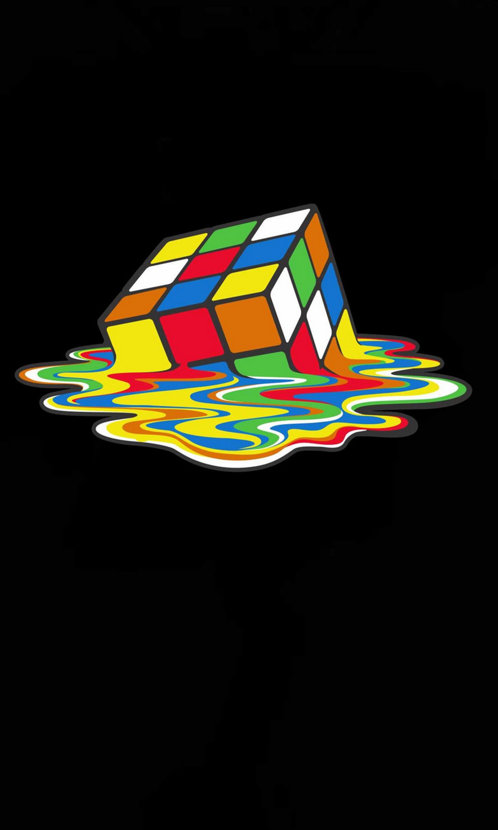 Um close em um cubo rubik flutuando em uma poça de água (grande, cubo, derreter, rubiks, teoria)