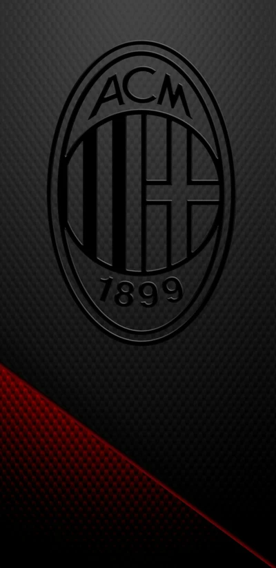 Emblema do clube AC Milan em um fundo preto texturizado