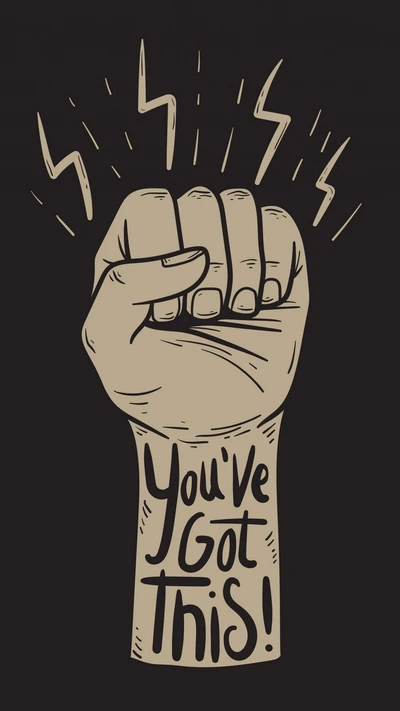 drawing, fist, inspirational, motivation