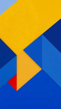 Geometric Color Composition: Bold Blues and Vibrant Yellows