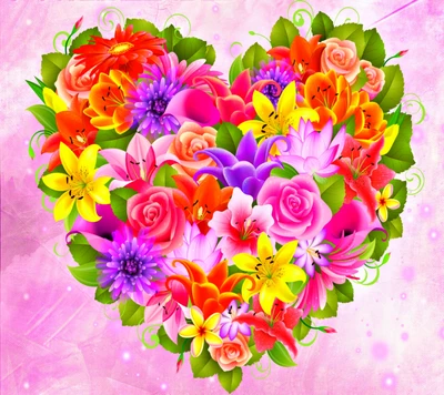 floral flower, heart