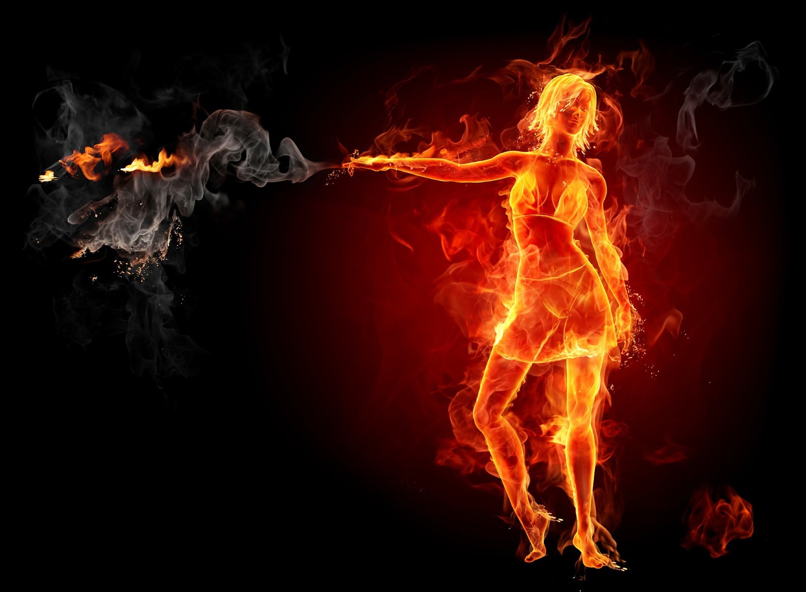 Descargar fondo de pantalla fuego, lleno, hd, women wallpaper