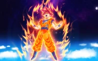 Goku Transcending Power in Fiery Transformation