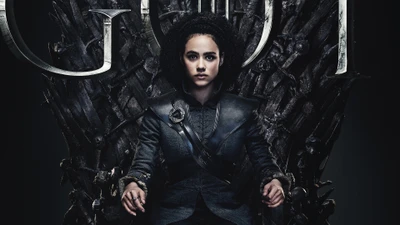 Missandei en el Trono de Hierro en Juego de Tronos.