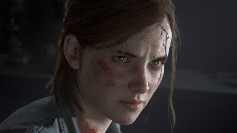 Крупный план женщины с кровью на лице (the last of us часть ii, the last of us part 2, the last of us 2, видеоигра, элли)